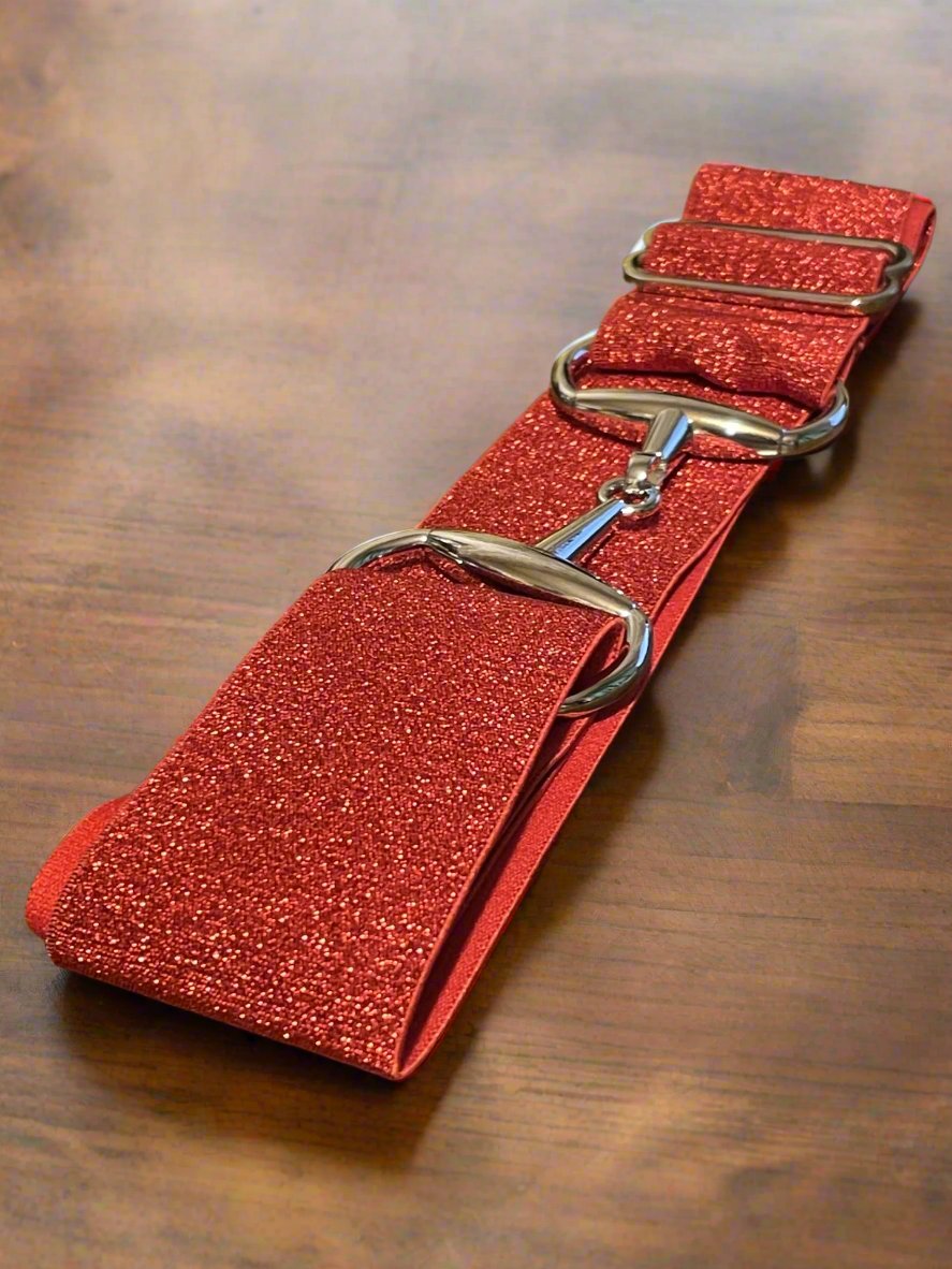 Snaffle Belt ~ Red Glitter